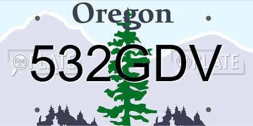 532GDV Oregon License Plate