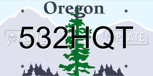 532HQT Oregon License Plate