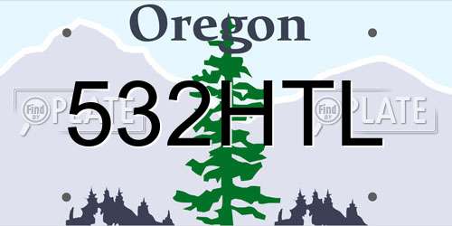 532HTL Oregon License Plate