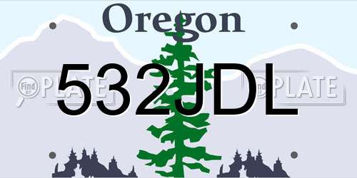 532JDL Oregon License Plate