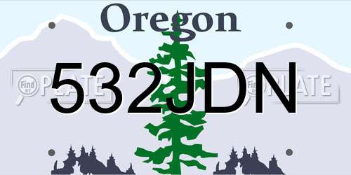 532JDN Oregon License Plate