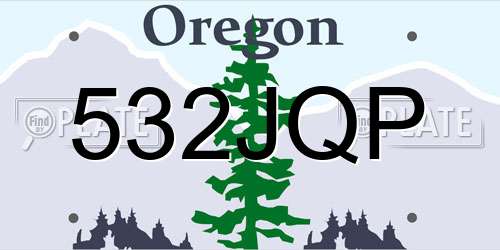 532JQP Oregon License Plate