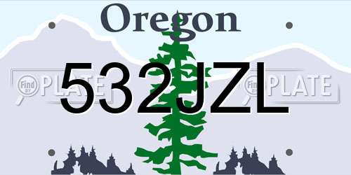 532JZL Oregon License Plate