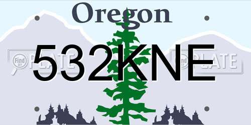 532KNE Oregon License Plate
