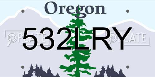 532LRY Oregon License Plate