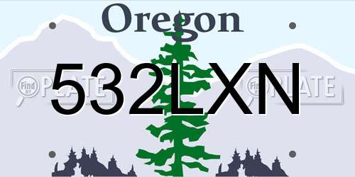 532LXN Oregon License Plate