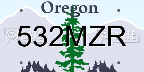 532MZR Oregon License Plate