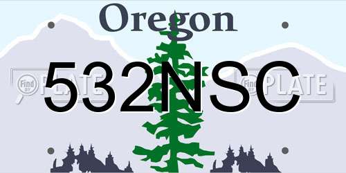 532NSC Oregon License Plate
