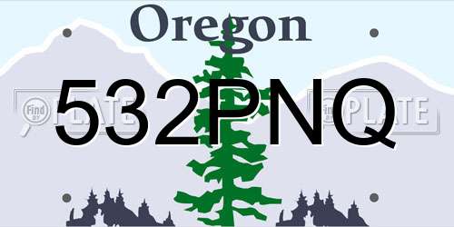 532PNQ Oregon License Plate