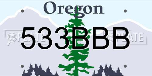 533BBB Oregon License Plate