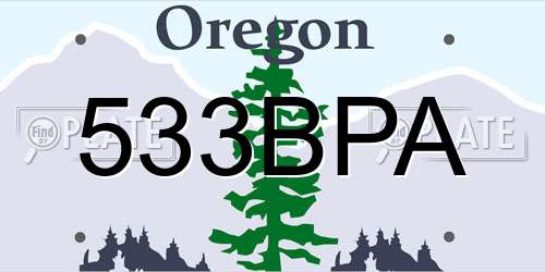 533BPA Oregon License Plate