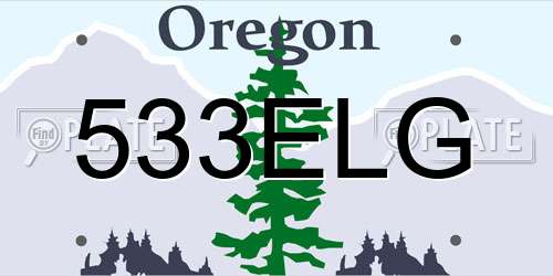 533ELG Oregon License Plate