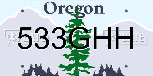 533GHH Oregon License Plate