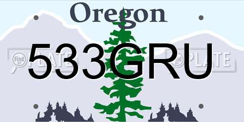 533GRU Oregon License Plate