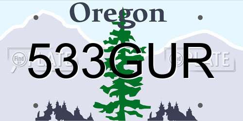 533GUR Oregon License Plate