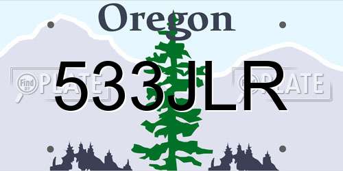 533JLR Oregon License Plate