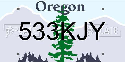 533KJY Oregon License Plate