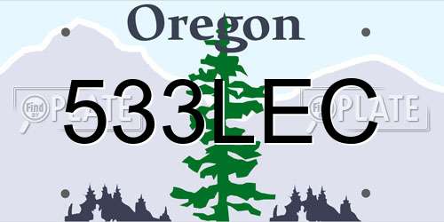 533LEC Oregon License Plate