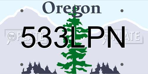 533LPN Oregon License Plate