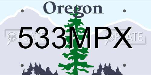 533MPX Oregon License Plate