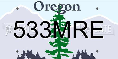 533MRE Oregon License Plate
