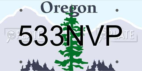 533NVP Oregon License Plate