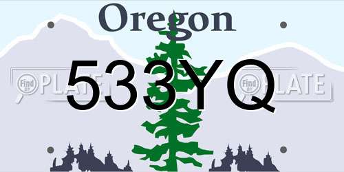 533YQ Oregon License Plate