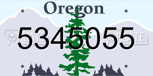 5345055 Oregon License Plate