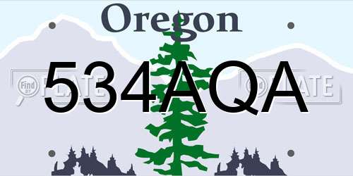 534AQA Oregon License Plate