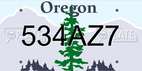 534AZ7 Oregon License Plate