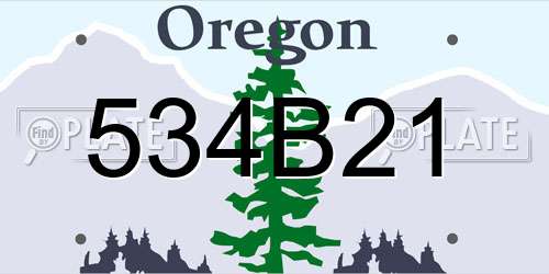 534B21 Oregon License Plate
