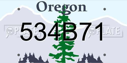 534B71 Oregon License Plate