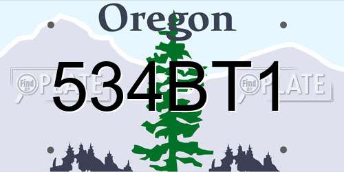 534BT1 Oregon License Plate