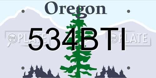 534BTI Oregon License Plate