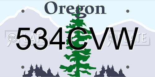 534CVW Oregon License Plate