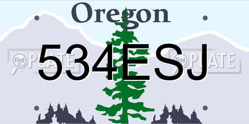 534ESJ Oregon License Plate
