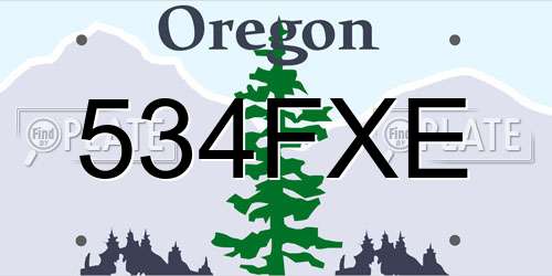 534FXE Oregon License Plate