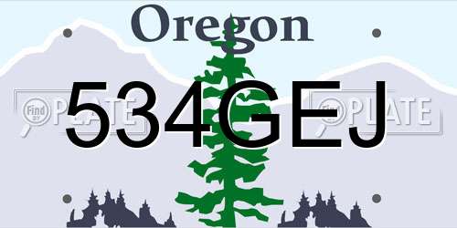 534GEJ Oregon License Plate