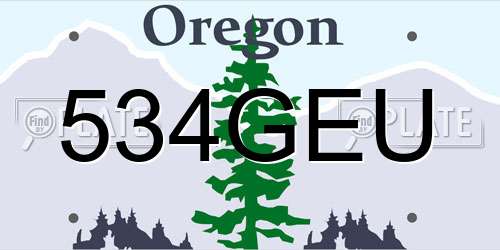 534GEU Oregon License Plate