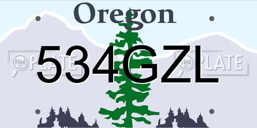 534GZL Oregon License Plate