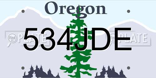 534JDE Oregon License Plate