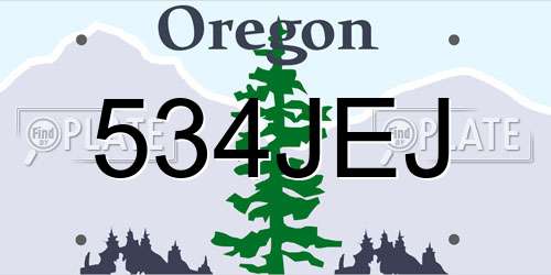 534JEJ Oregon License Plate