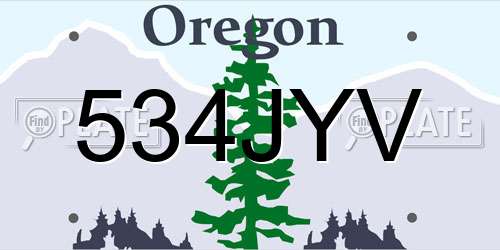 534JYV Oregon License Plate
