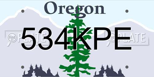 534KPE Oregon License Plate