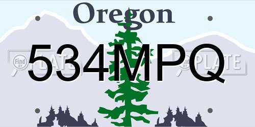 534MPQ Oregon License Plate