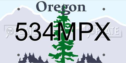 534MPX Oregon License Plate