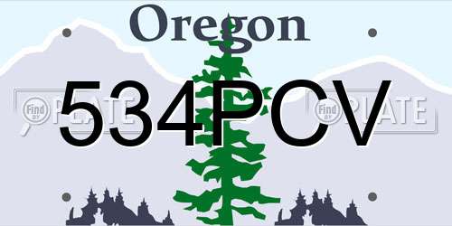 534PCV Oregon License Plate