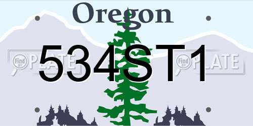 534ST1 Oregon License Plate