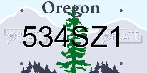 534SZ1 Oregon License Plate