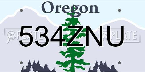534ZNU Oregon License Plate